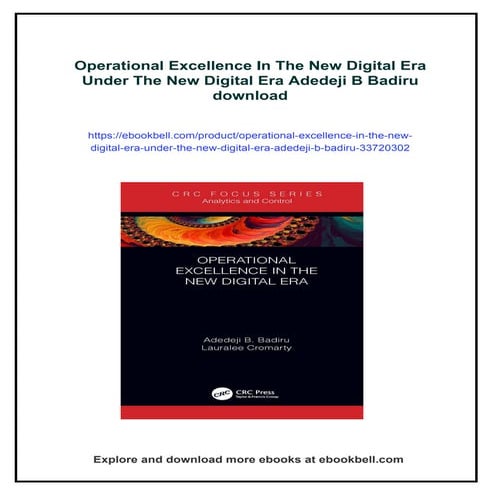 Operational Excellence In The New Digital Era Under The New Digital Era Adede...