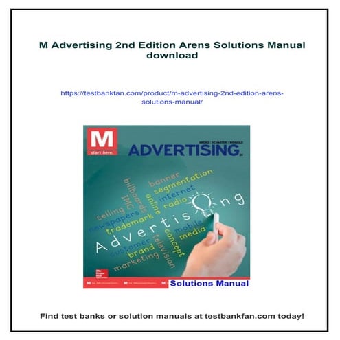 M Advertising 2nd Edition Arens Solutions Manual