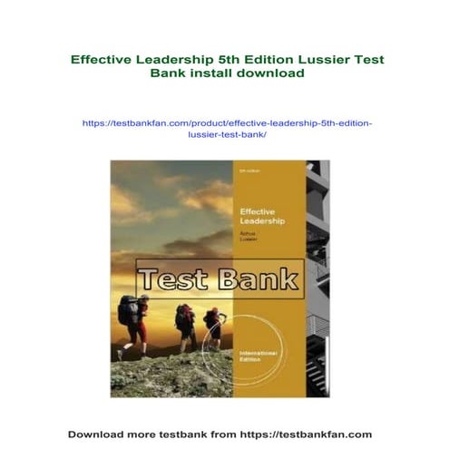 Effective Leadership 5th Edition Lussier Test Bank | PDF