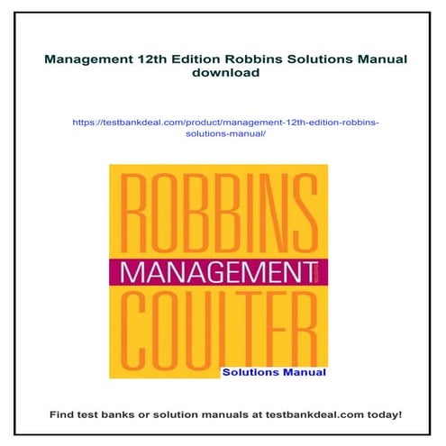 Management 12th Edition Robbins Solutions Manual