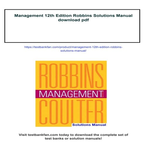 Management 12th Edition Robbins Solutions Manual