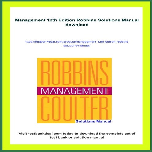 Management 12th Edition Robbins Solutions Manual