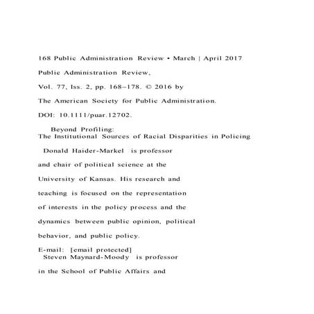 168 public administration review • march  april 2017 publi