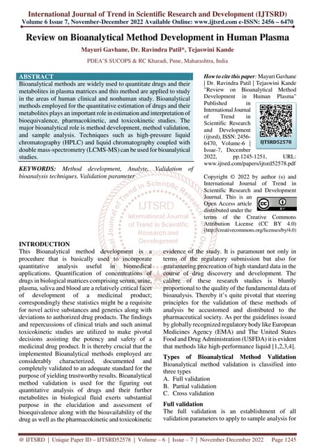 Bioanalytical Method Validation | PDF