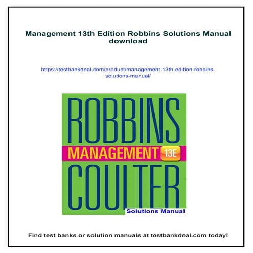 Management 13th Edition Robbins Solutions Manual
