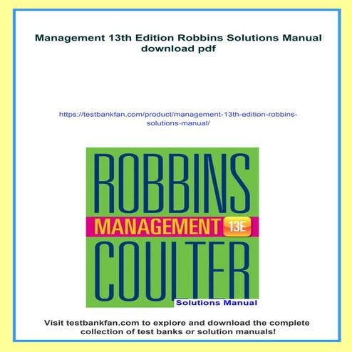 Management 13th Edition Robbins Solutions Manual