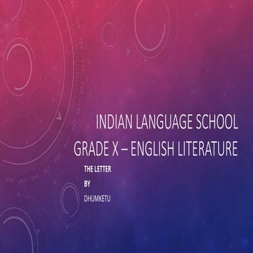 The Letter by dhumketu class 10 chapterr | PPTX