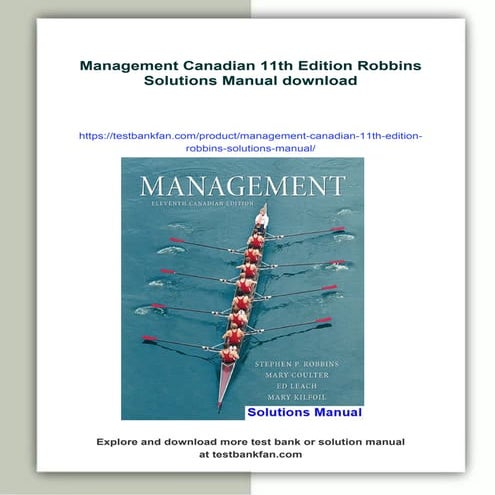 Management Canadian 11th Edition Robbins Solutions Manual