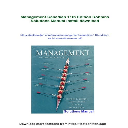 Management Canadian 11th Edition Robbins Solutions Manual