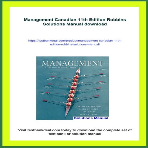 Management Canadian 11th Edition Robbins Solutions Manual