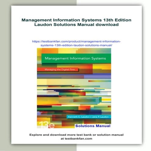 Management Information Systems 13th Edition Laudon Solutions Manual | PDF