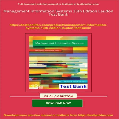 Management Information Systems 13th Edition Laudon Test Bank download ...