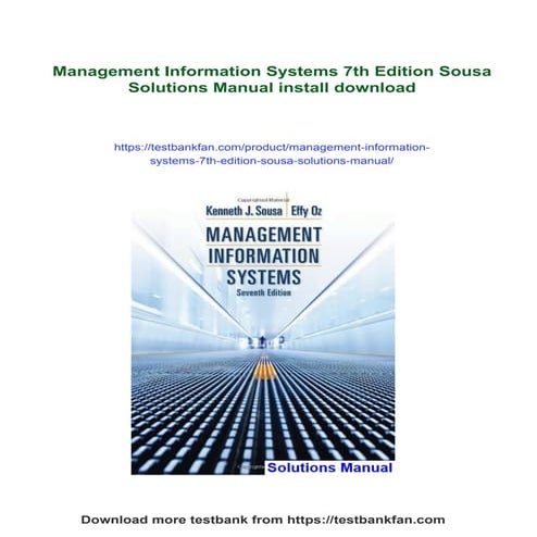 Management Information Systems 7th Edition Sousa Solutions Manual | PDF