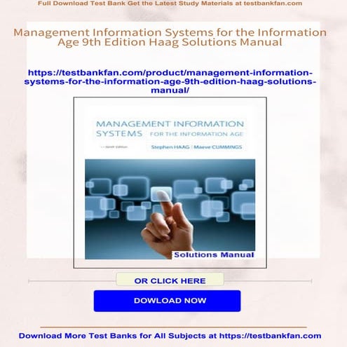 Management Information Systems for the Information Age 9th Edition Haag ...
