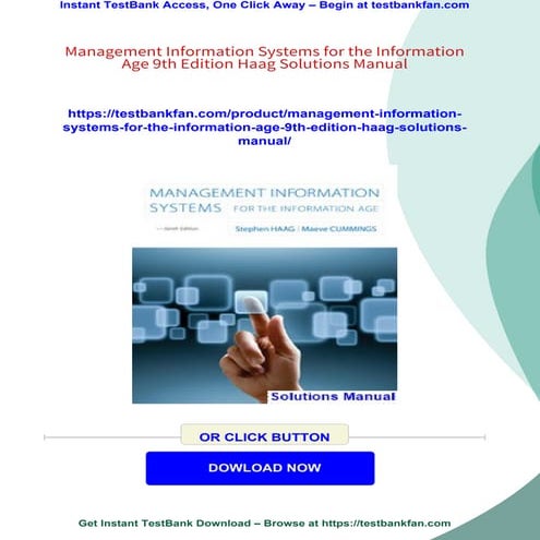 Management Information Systems for the Information Age 9th Edition Haag ...