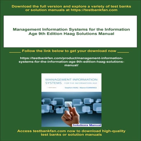 Management Information Systems for the Information Age 9th Edition Haag ...