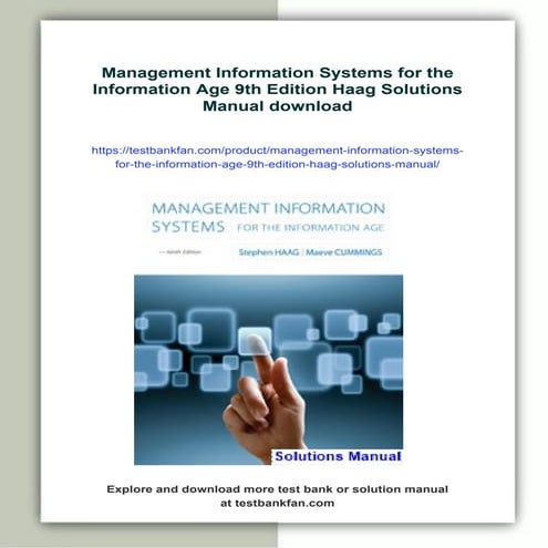Management Information Systems for the Information Age 9th Edition Haag ...