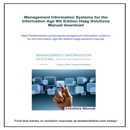 Management Information Systems for the Information Age 9th Edition Haag ...