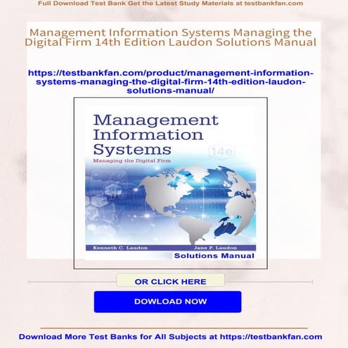 Management Information Systems Managing the Digital Firm 14th Edition Laudon ...