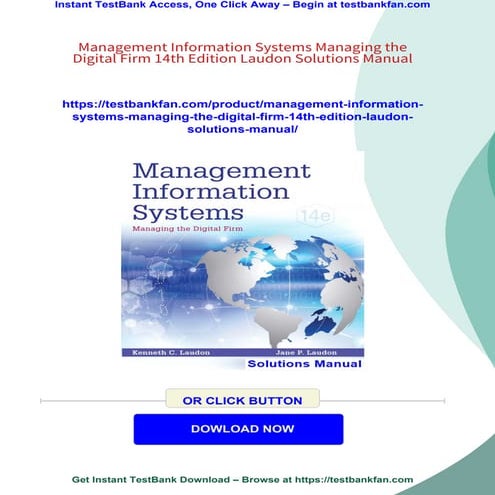 Management Information Systems Managing the Digital Firm 14th Edition Laudon ...