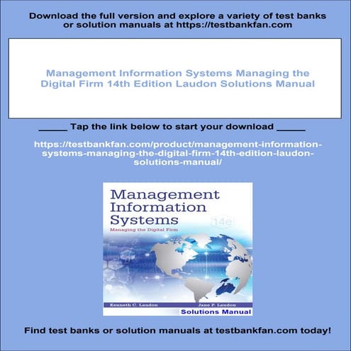 Management Information Systems Managing the Digital Firm 14th Edition Laudon ...