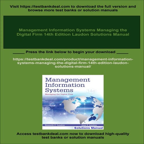 Management Information Systems Managing the Digital Firm 14th Edition Laudon ...