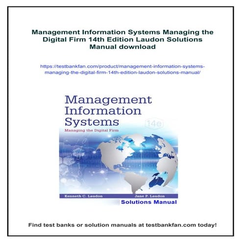 Management Information Systems Managing the Digital Firm 14th Edition Laudon ...