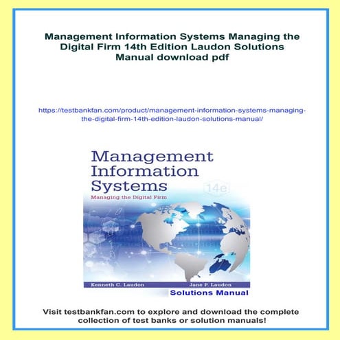 Management Information Systems Managing the Digital Firm 14th Edition Laudon ...