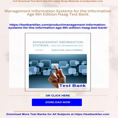 Management Information Systems for the Information Age 9th Edition Haag ...
