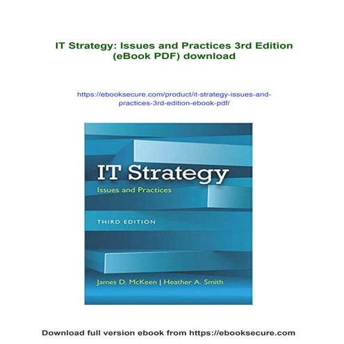 IT Strategy: Issues and Practices 3rd Edition (eBook PDF)