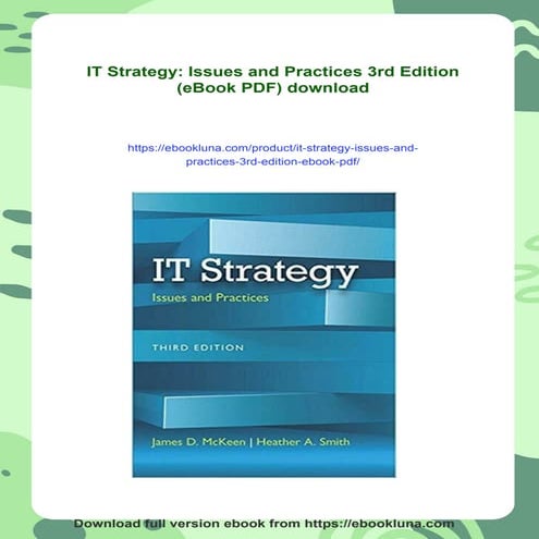 IT Strategy: Issues and Practices 3rd Edition (eBook PDF)