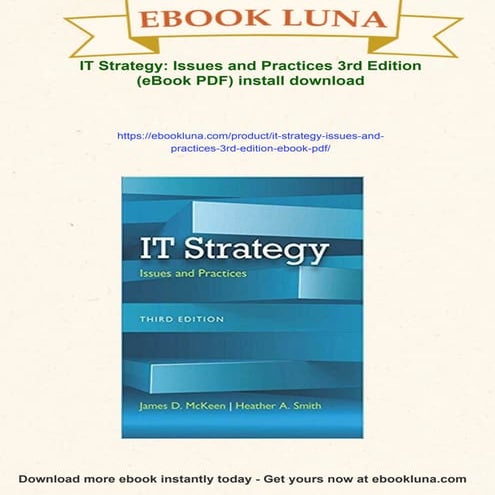 IT Strategy: Issues and Practices 3rd Edition (eBook PDF)