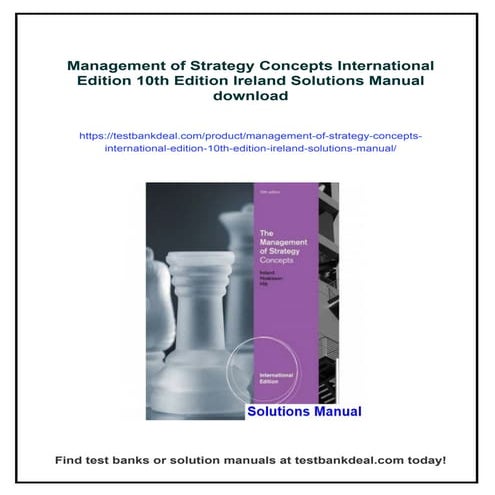 Management of Strategy Concepts International Edition 10th Edition Ireland So...