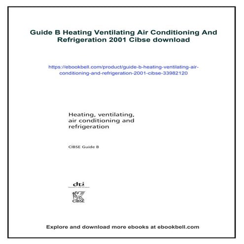 Guide B Heating Ventilating Air Conditioning And Refrigeration 2001 Cibse