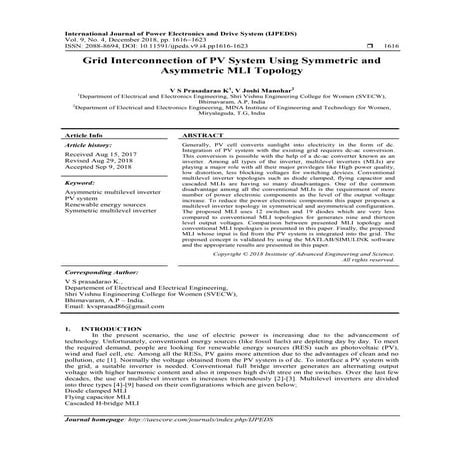 Grid Interconnection of PV System Using Symmetric and Asymmetric MLI Topology