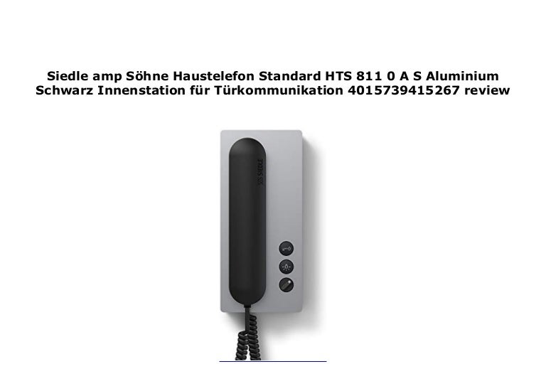 Haustelefon Standard Siedle Hts 811 0 W Anleitung www.slideshare.net