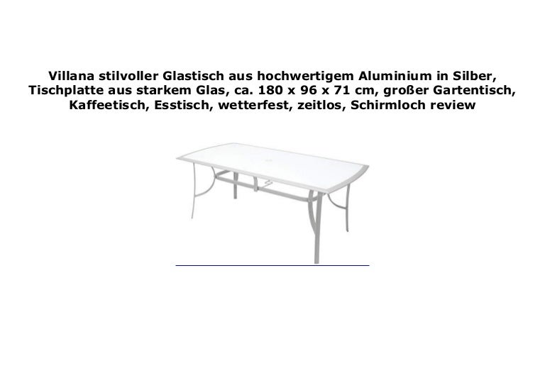 Villana Stilvoller Glastisch Aus Hochwertigem Aluminium In Silber Ti
