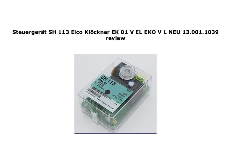 Steuerger/ät SH 113 Elco Kl/öckner EK 01 V-EL EKO V-L NEU 13.001.1039