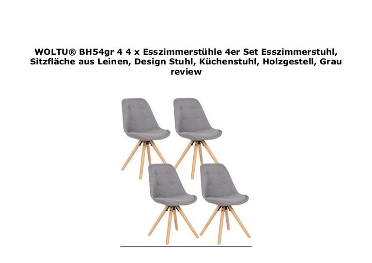 Woltu Bh54gr 4 4 X Esszimmerst Hle 4er Set Esszimmerstuhl Sitzfl Ch