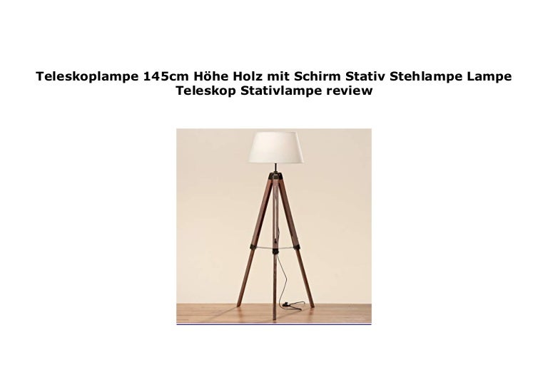 Teleskoplampe 145cm H he Holz mit Schirm Stativ Stehlampe Lampe Teles…