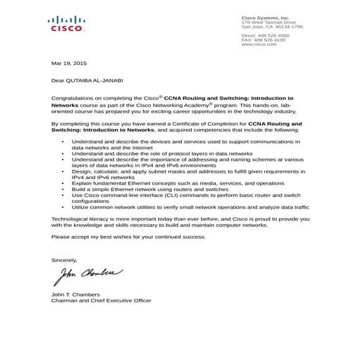 Cisco Letter