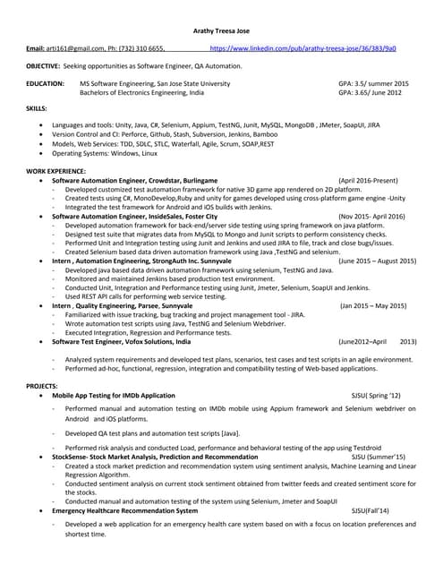 Resume_Arathy Jose