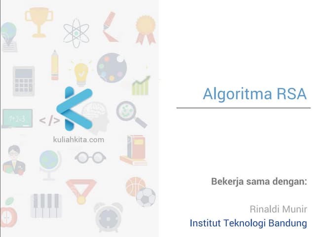 Kriptografi - Algoritma RSA