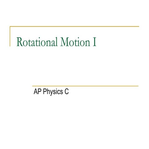 AP Physics C Rotational Motion