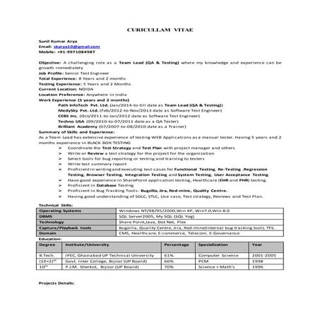 CV_Sunil Arya_Updated