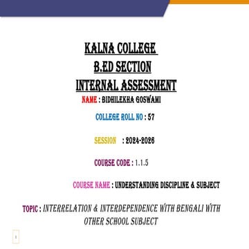 16 BIDHILEKHA GOSWAMI INTERRELATION WITH BENGALI.pptx
