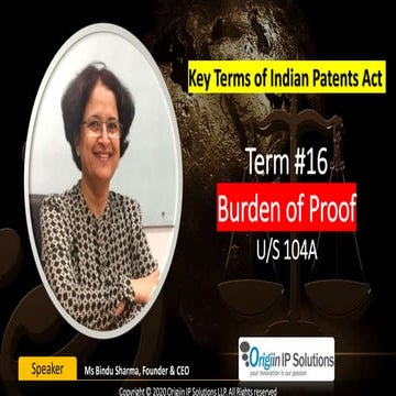 Key Terms of Patent Act #16: Burden of Proof 