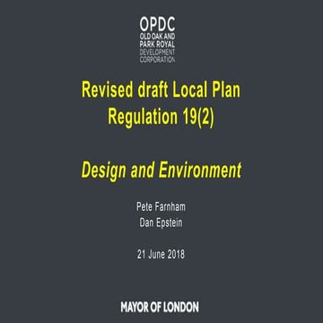 OPDC second revised draft Local Plan consultation - Design & Environment