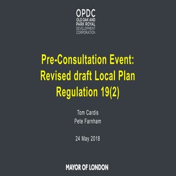 Pre-consultation event: second revised draft Local Plan - May 2018