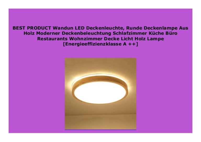 Best Buy Wandun Led Deckenleuchte Runde Deckenlampe Aus Holz Moderne